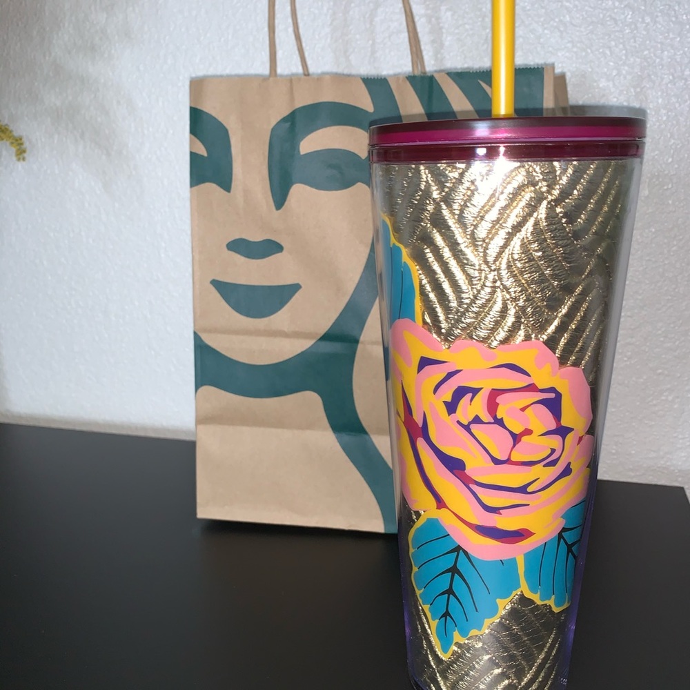 Starbucks Quilted Rose Tumbler Cup